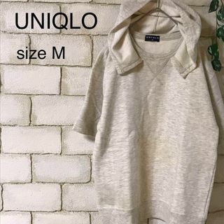 ユニクロ(UNIQLO)の◆UNIQLOユニクロ◆裏起毛半袖パーカー　スウェット　M　AB-123(パーカー)