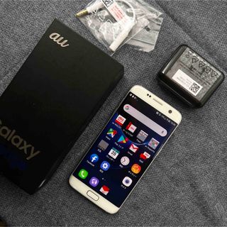 ギャラクシー(Galaxy)のGalaxy S7 edge SCV33 White Pearl 電池80％以上(スマートフォン本体)