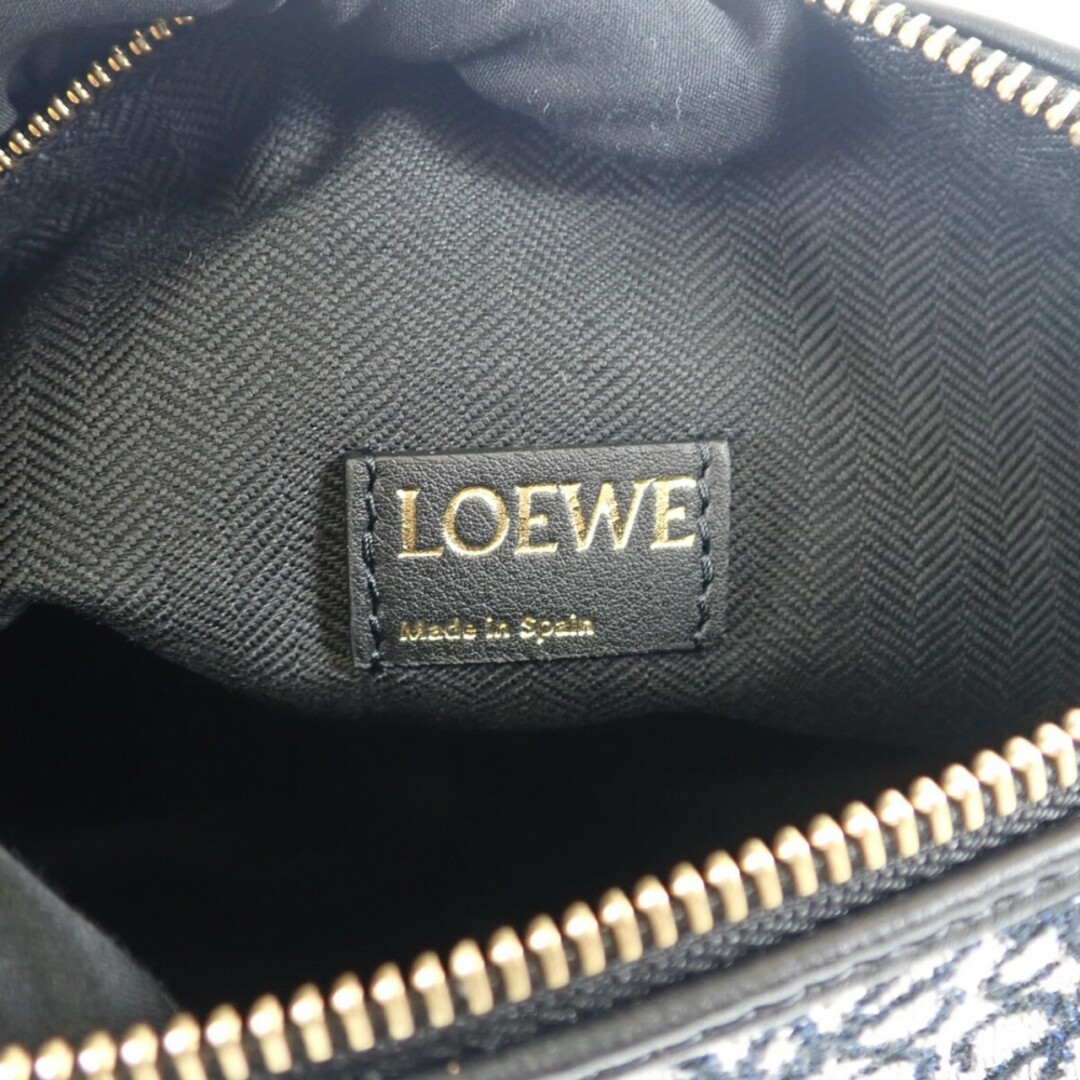 【Sランク】LOEWE ロエベ キュービィバッグ スモール A906K75X06 ハンドバッグ カーフスキン ジャガードキャンバス ネイビー レディース 鞄【ISEYA】