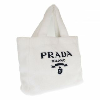 プラダ(PRADA)の【中古】【SAランク】PRADA プラダ テリー トートバッグ 1BG130 テリー bianco ビアンコ ホワイト レディース トライアングルロゴ【ISEYA】(トートバッグ)