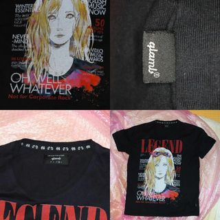 glamb越前菜都子NIRVANAニルヴァーナカートコバーン風Tシャツ黒グラムL