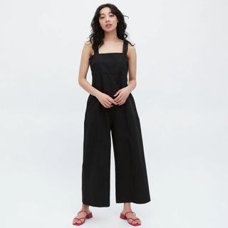 ユニクロ(UNIQLO)の【Mサイズ】リネンブレンドサロペット ユニクロ(サロペット/オーバーオール)