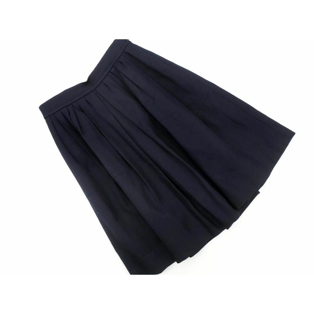 UNITED ARROWS(ユナイテッドアローズ)のUNITED ARROWS ユナイテッドアローズ タック Aライン 台形 スカート size38/濃紺 ■■ レディース レディースのスカート(ひざ丈スカート)の商品写真
