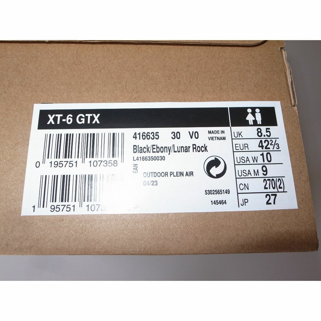 SALOMON(サロモン)のSALOMON XT-6 GTX ゴアテックス 27cm black メンズの靴/シューズ(スニーカー)の商品写真