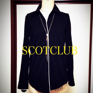 スコットクラブ(SCOT CLUB)の黒ストレッチシャツSCOTCLUB(シャツ/ブラウス(長袖/七分))