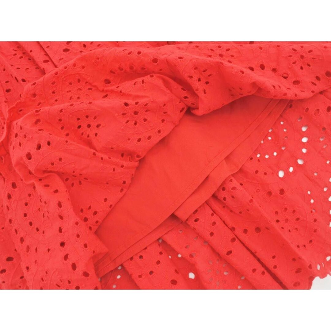 merlot(メルロー)のmerlot メルロー カットワーク スカラップ Aライン 台形 スカート 赤 ■◆ レディース レディースのスカート(ロングスカート)の商品写真