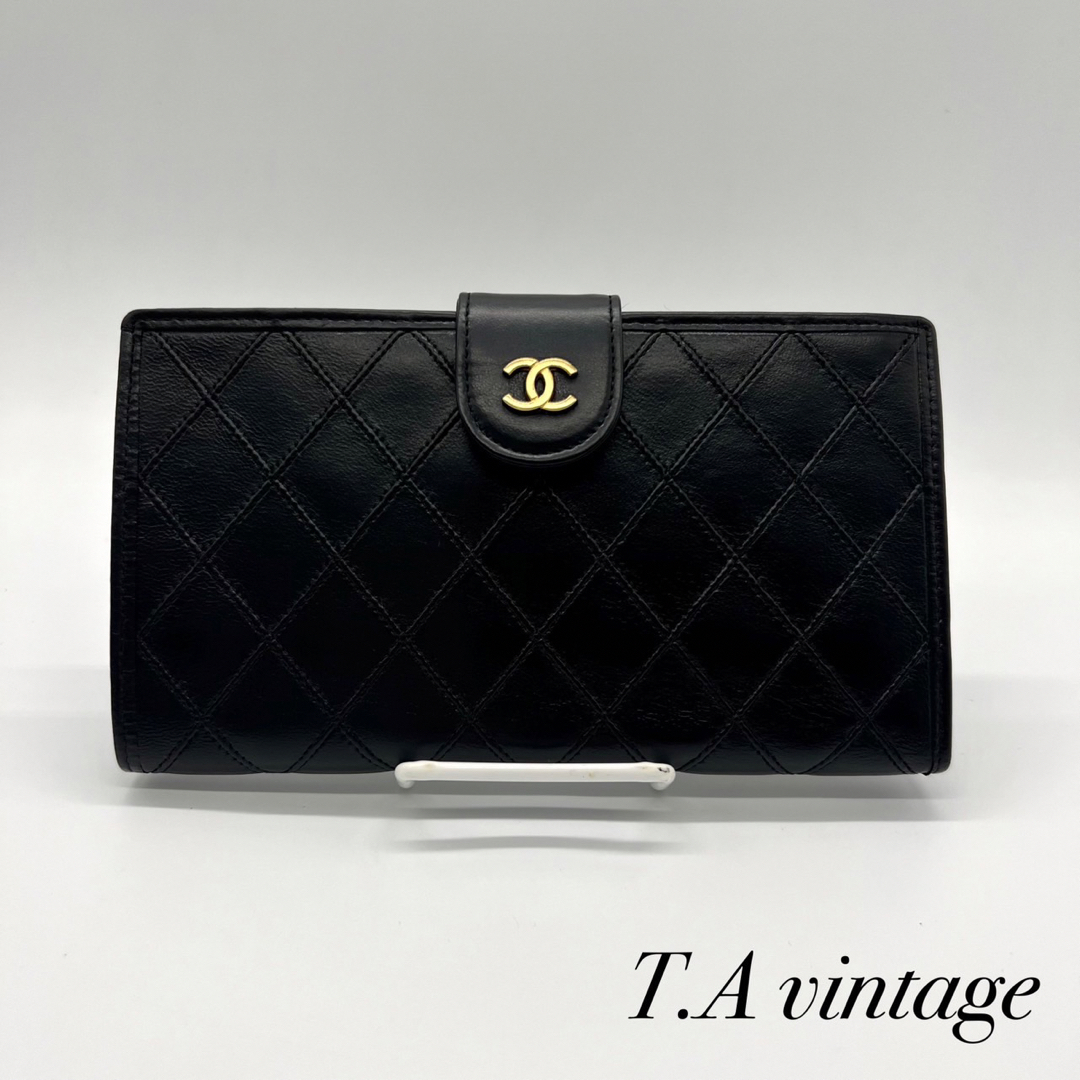 CHANEL(シャネル)の美品！シャネル　ビコローレ　がま口　長財布　ブラック レディースのファッション小物(財布)の商品写真