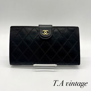 シャネル(CHANEL)の美品！シャネル　ビコローレ　がま口　長財布　ブラック(財布)