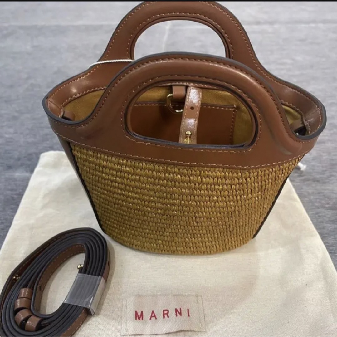 MARNI TROPICALIA BAG カゴバック ハンドバッグ ブラウン