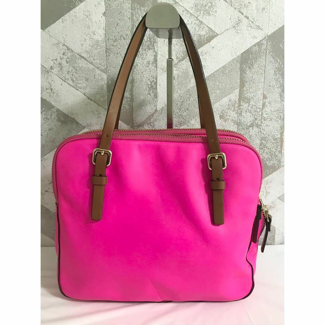 kate spade new york(ケイトスペードニューヨーク)の【美品】ケイトスペード PXRU3893 レザー 2WAY ハンドバッグ ピンク レディースのバッグ(ハンドバッグ)の商品写真