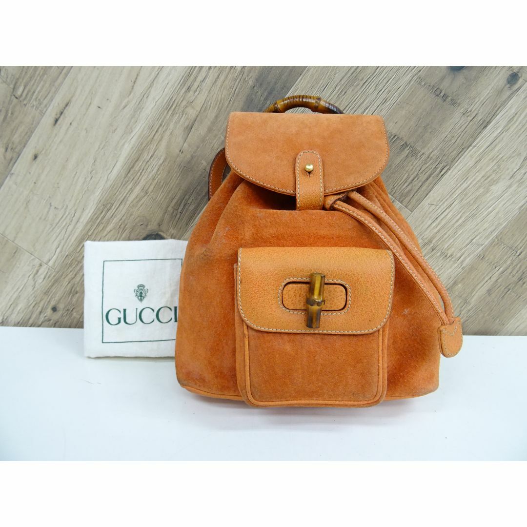 Gucci(グッチ)のM広028 / GUCCI バンブー ミニリュックサック スエード レディースのバッグ(リュック/バックパック)の商品写真