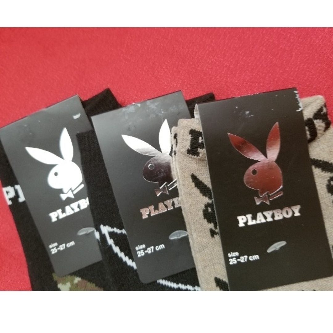 PLAYBOY(プレイボーイ)の【新品】3足セット PLAYBOY メンズ 靴下 25cm 26cm 27cm メンズのレッグウェア(ソックス)の商品写真