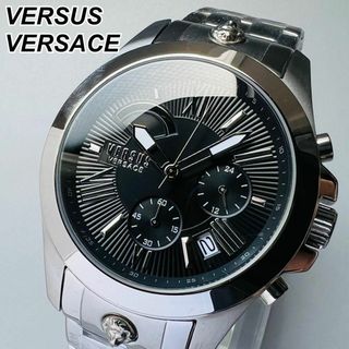 ヴェルサーチ(VERSACE)のヴェルサス ヴェルサーチ 腕時計 メンズ 新品電池交換済み シルバー 新品 黒(腕時計(アナログ))