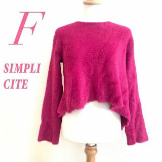 シンプリシテェ(Simplicite)のSIMPLICITE シンプリシテェ F 長袖ニット シャギーニット ピンク(ニット/セーター)