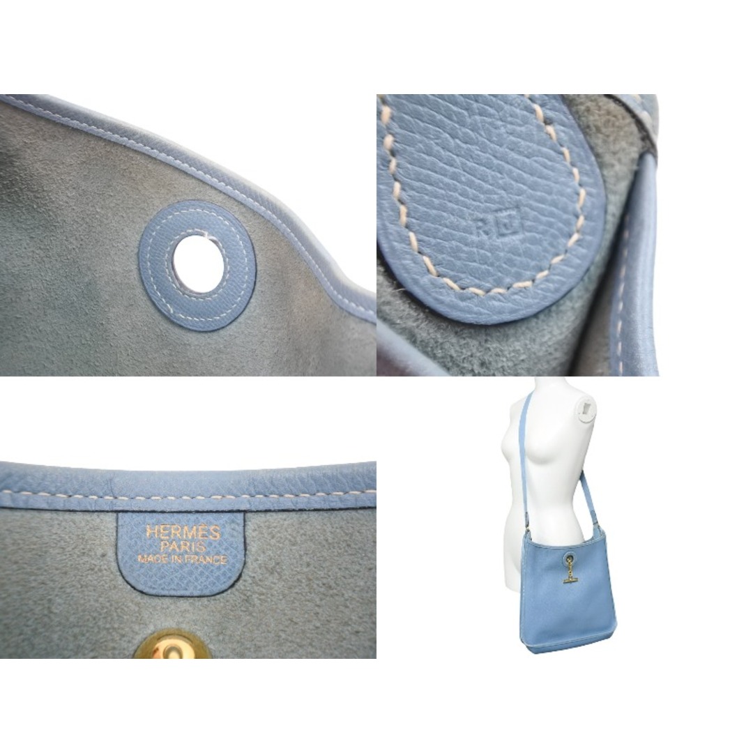 HERMES エルメス ショルダーバッグ ヴェスパ PM 041108CK □J刻印 クシュベル ブルージーン ゴールド金具 良品 52064
