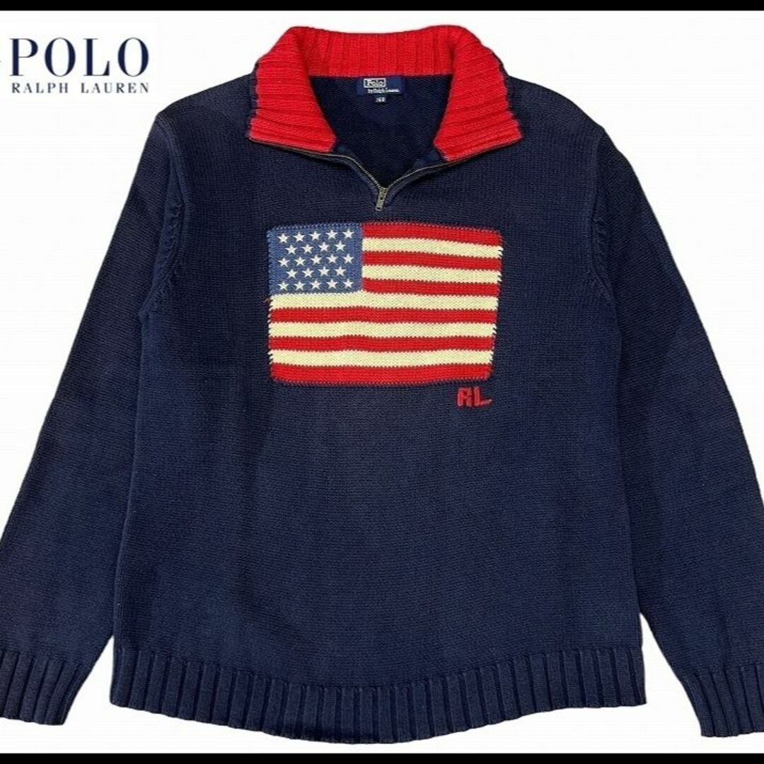 PoloRalphLauren ポロ ラルフ ローレンハーフジップ 星条旗-