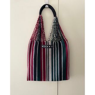 マルニ(Marni)のMARNI マルニ ボルドーストライプ ハンモックバッグ(トートバッグ)