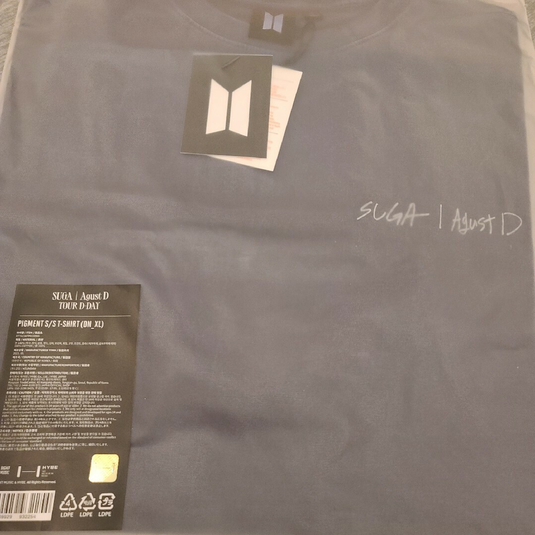 SUGA  Agust D  TOUR D-DAY S/S Tシャツ XL