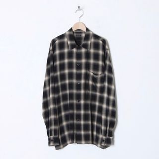 コモリ(COMOLI)の【美品】COMOLI レーヨンチェック オープンカラーシャツ size 3(シャツ)