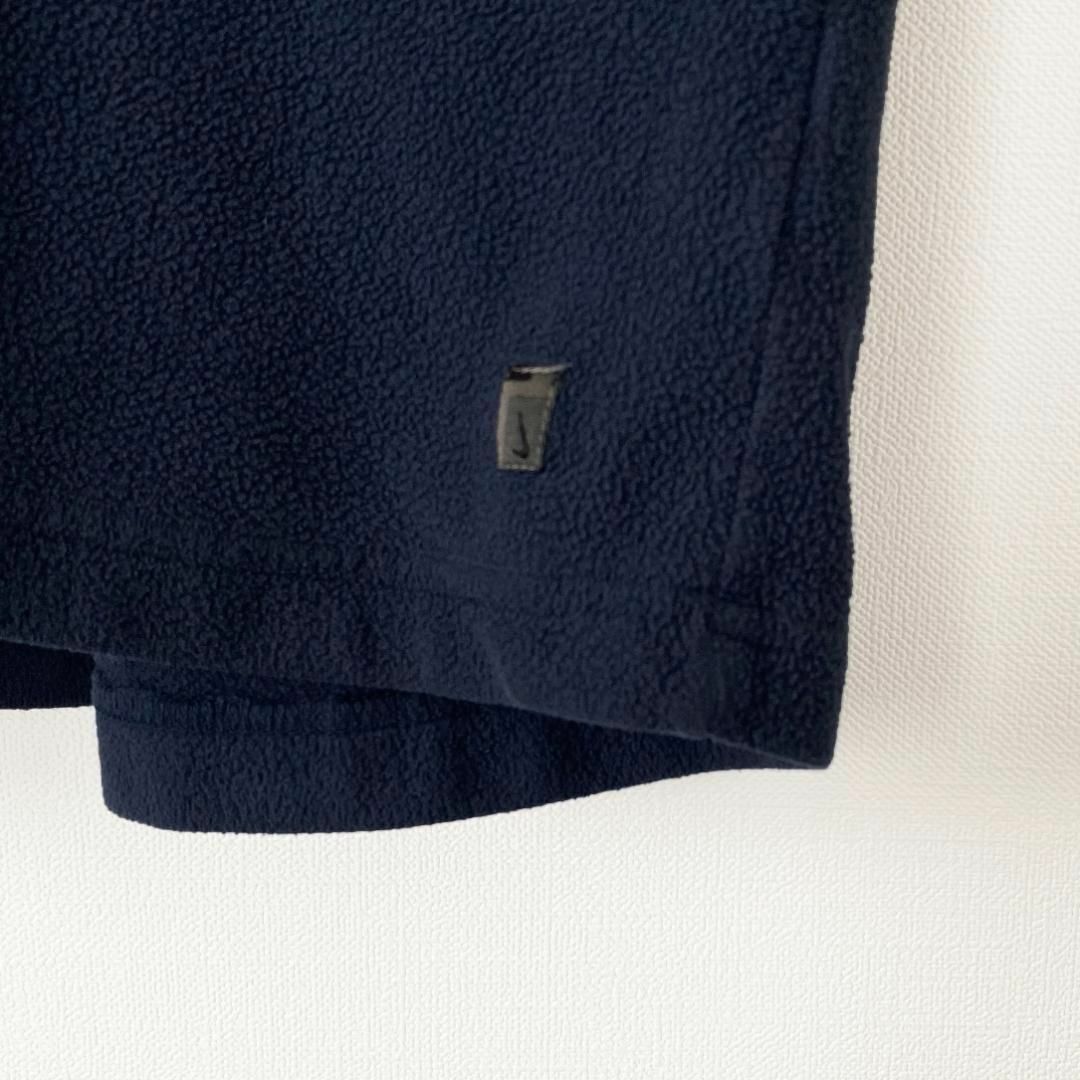 NIKE ナイキ ハーフジップフリース L ネイビー 紺 袖刺繍 スウェット