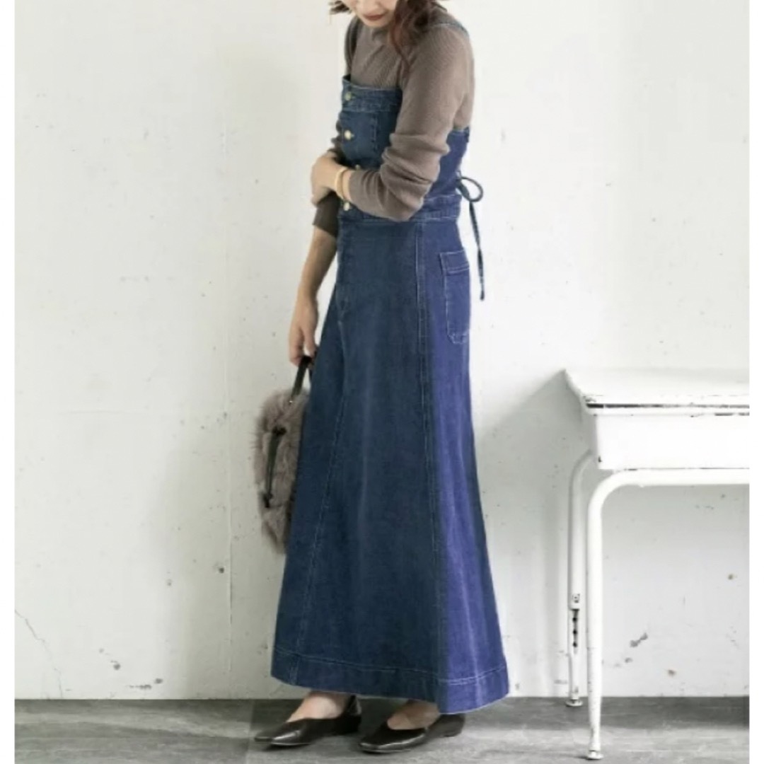 URBAN RESEARCH ROSSO(アーバンリサーチロッソ)のROSSO×Lee 別注 Denim Jumper Skirt レディースのワンピース(ロングワンピース/マキシワンピース)の商品写真