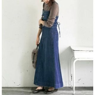 アーバンリサーチロッソ(URBAN RESEARCH ROSSO)のROSSO×Lee 別注 Denim Jumper Skirt(ロングワンピース/マキシワンピース)