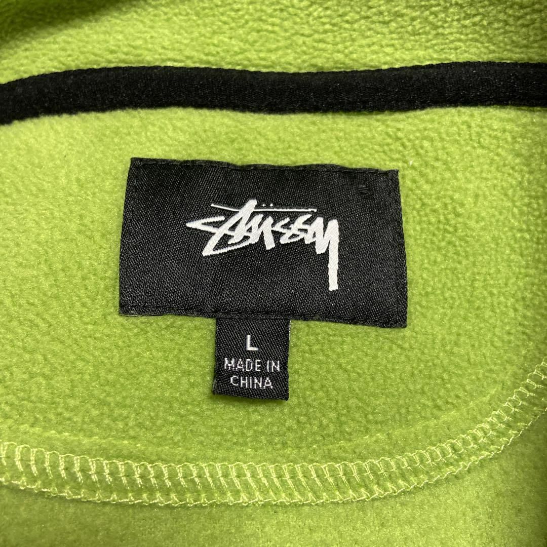 stussy】ハーフジップフリース グリーン-