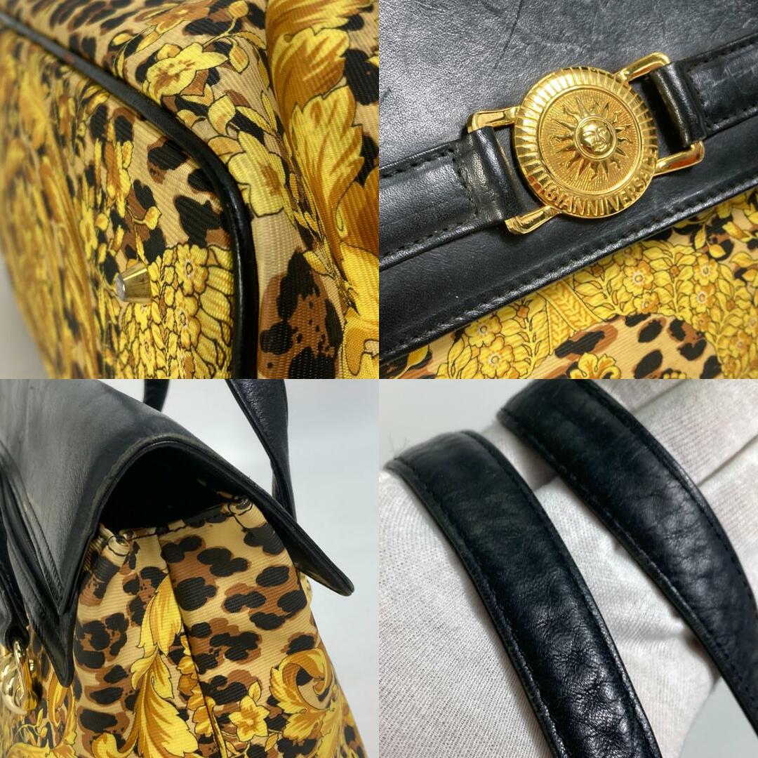 VERSACE(ヴェルサーチ)のヴェルサーチ VERSACE レオパード フラップ付き サンバースト 豹柄 ヒョウ ヴィンテージ カバン 肩掛け ショルダーバッグ PVC/レザー イエロー レディースのバッグ(ショルダーバッグ)の商品写真