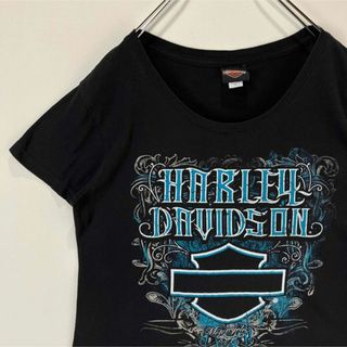 ハーレーダビッドソン(Harley Davidson)のハーレーダビッドソン　Tシャツ ビッグロゴ　XLサイズ　ブラック　古着　黒(Tシャツ(半袖/袖なし))