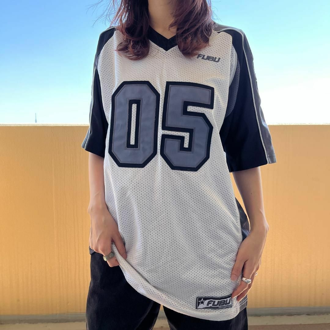 FUBU - 90s フブ ロゴ刺繍ゲームシャツ ナンバリングTシャツ XL