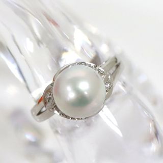 【Jewelry】Pt900パールダイヤリング 8号 8mm D.0.04ct 4.7g/hm09174md(リング(指輪))