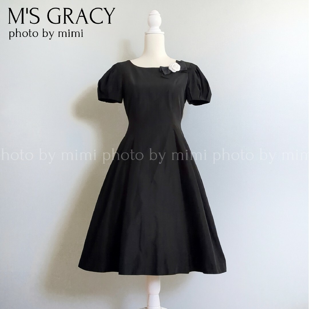 M'S GRACY(エムズグレイシー)のM'S GRACY*パフスリーブワンピース レディースのワンピース(ひざ丈ワンピース)の商品写真