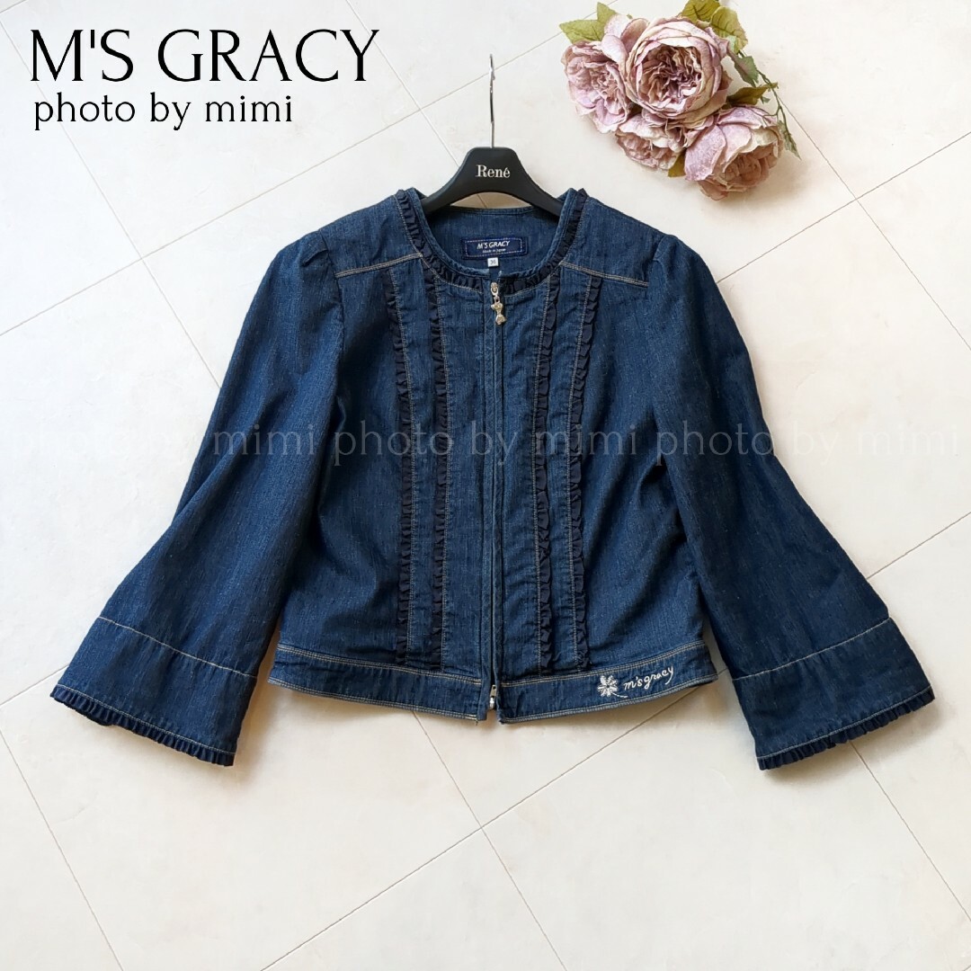 M'S GRACY*ロゴ刺繍デニムジャケット39SGRACYのM