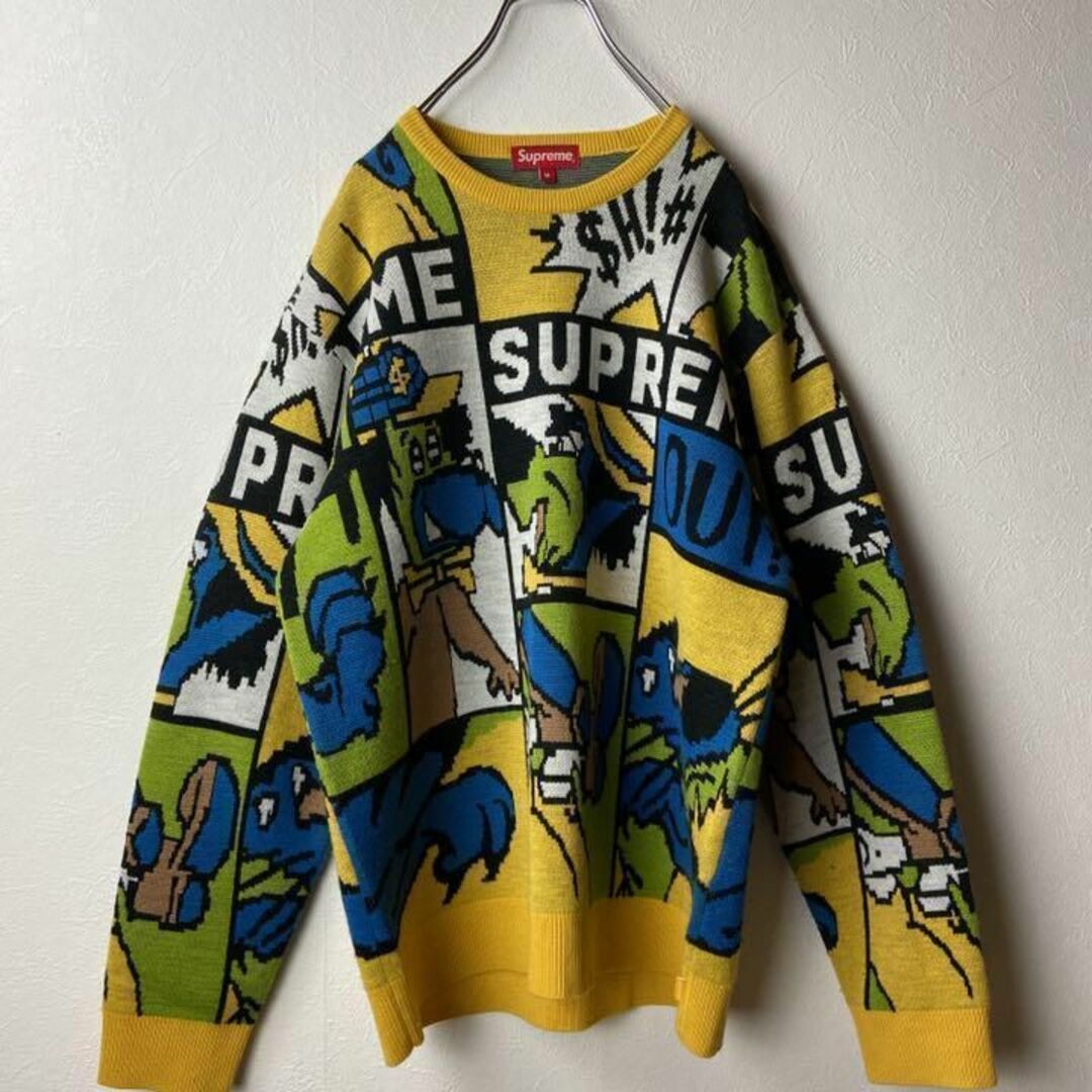 総柄セーター】Supreme Cartoon SweaterイエローM - ニット/セーター