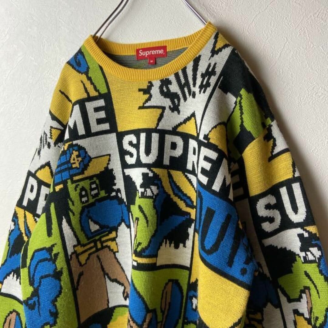 総柄セーター】Supreme Cartoon SweaterイエローM - ニット/セーター