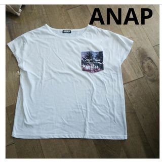 アナップ(ANAP)のANAP 胸ポケットオーバーサイズTシャツ ヤシの木(Tシャツ(半袖/袖なし))