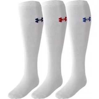 アンダーアーマー(UNDER ARMOUR)のUNDER ARMOUR  3足組靴下 ベースボール ソックス  ホワイト(その他)