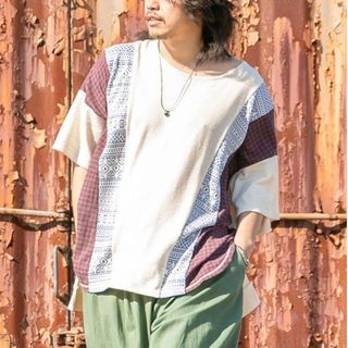 チャイハネ(チャイハネ)のチャイハネ　パチカジメンズトップ【ホワイト】(Tシャツ/カットソー(半袖/袖なし))