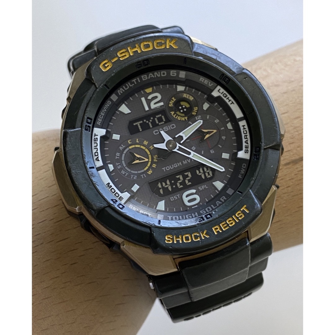 G-SHOCK/アーミーグリーン/ゴールド/GW-3500/電波/ソーラー/レア