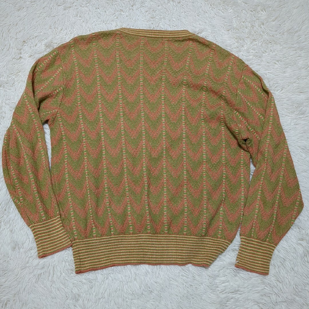 激レア Vintage 90s Dior 高級生地 総柄ニットセーター M