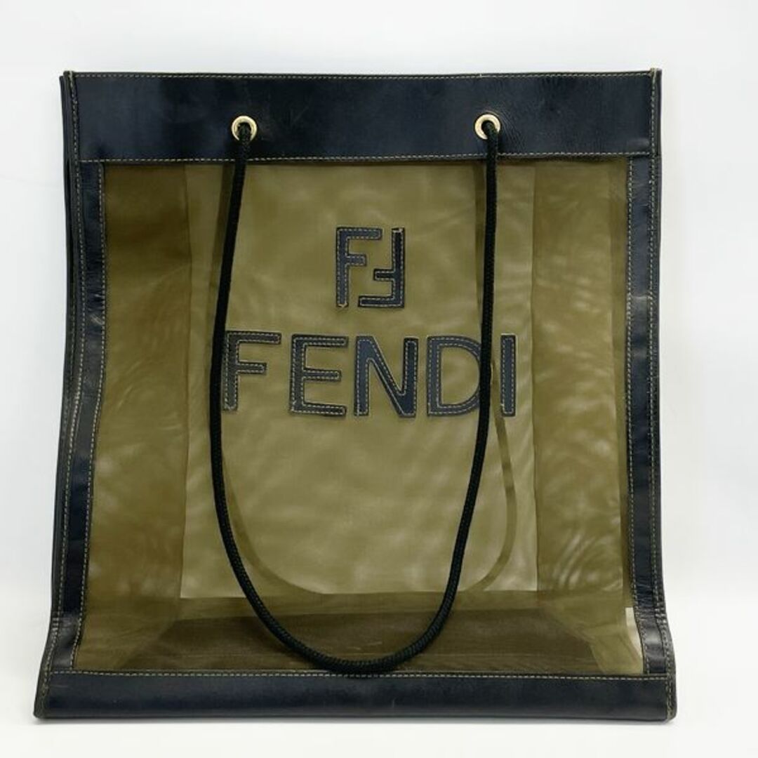 FENDI FFロゴ メッシュ 紐 編み込み ヴィンテージ トートバッグ