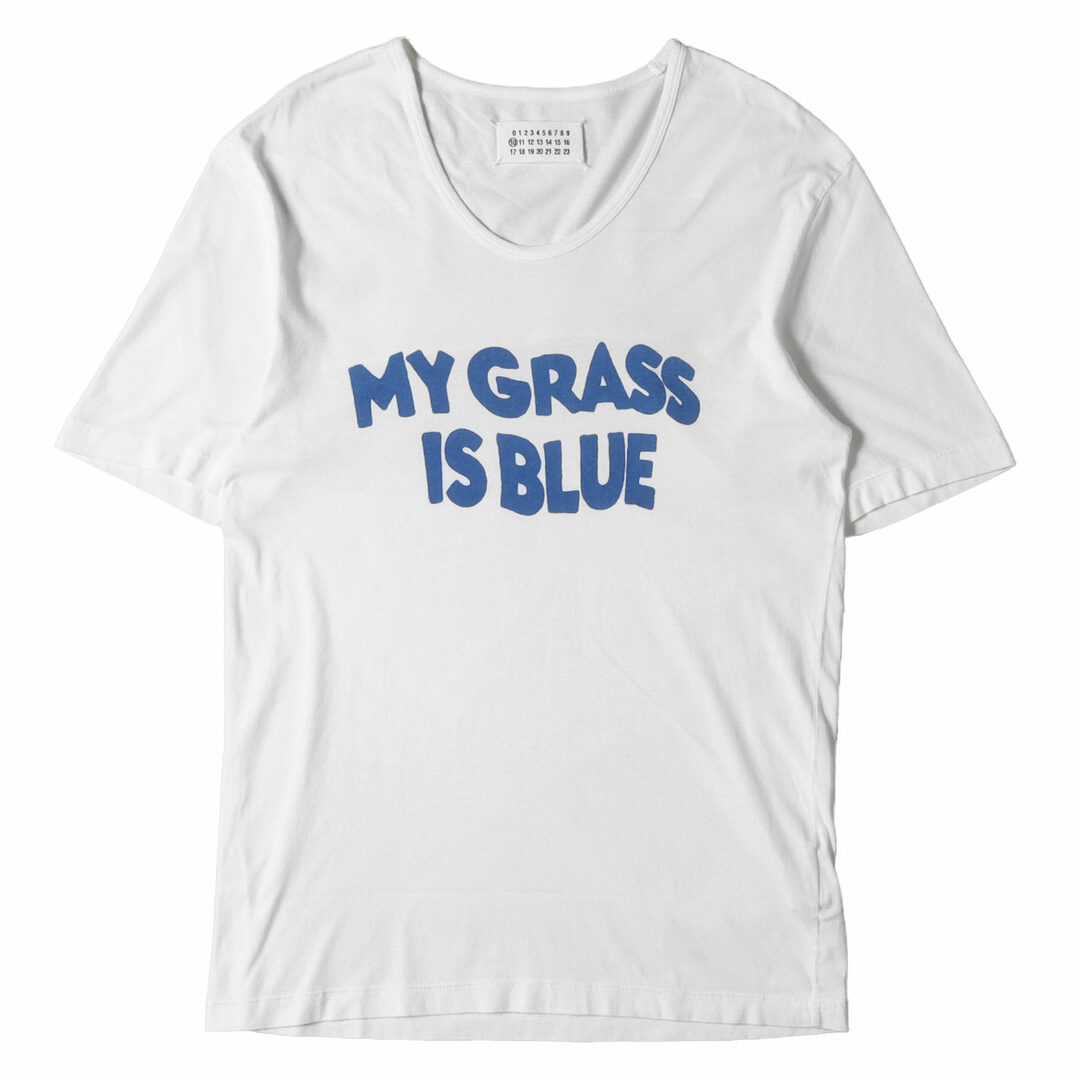 Maison Martin Margiela メゾンマルタンマルジェラ Tシャツ サイズ:52 MY GRASS IS BLUEロゴ Uネック Tシャツ 30 GC065 20467 07SS ここのえ アーカイブ ホワイト 白 イタリア製 トップス カットソー 半袖 【メンズ】