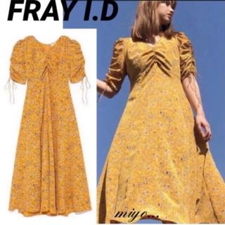 フレイアイディー　FRAY I.D ワンピース　ロング　マキシ　Aライン　黄色