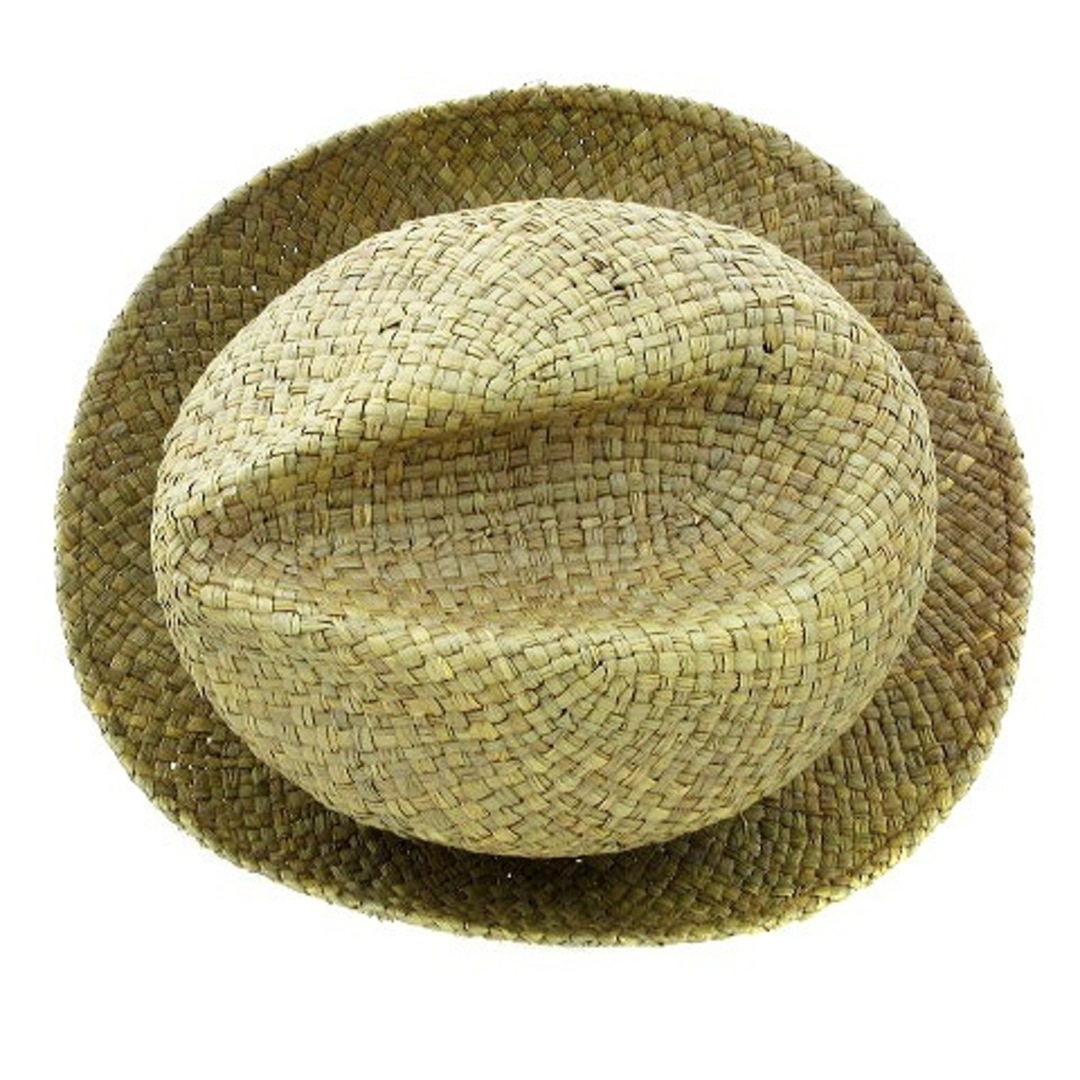 Ray BEAMS(レイビームス)のレイビームス 帽子 ハット 中折れ 麦わら帽子 ストローハット ラフィア 茶 紺 レディースの帽子(麦わら帽子/ストローハット)の商品写真