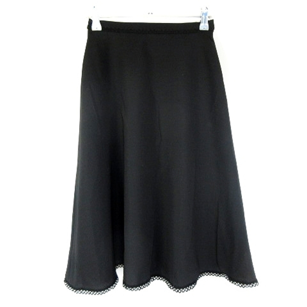 QUEENS COURT(クイーンズコート)のクイーンズコート QUEENS COURT スカート フレア ひざ丈 0 黒 レディースのスカート(ひざ丈スカート)の商品写真