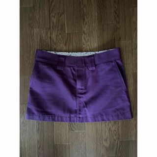 エックスガール(X-girl)の新品　X-girl DICKIES コラボSKIRT  ミニスカート　パープル(ミニスカート)