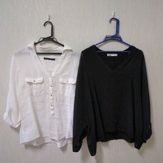 ザラ(ZARA)の【値下げしました】ZARAトップス２点セット(カットソー(長袖/七分))