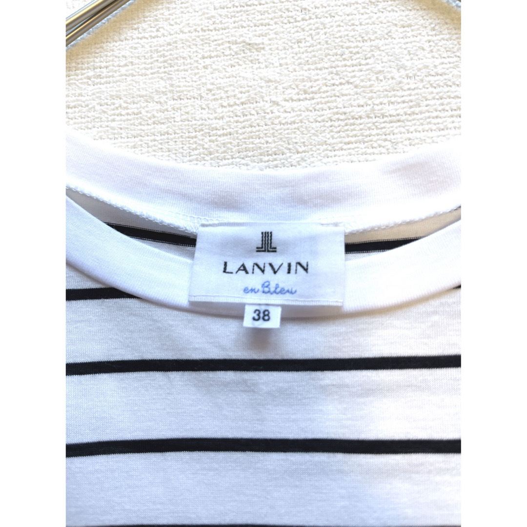 LANVIN en Bleu(ランバンオンブルー)の【LANVIN en bleu】ランバン オン ブルー 半袖Tシャツ ストライプ レディースのトップス(Tシャツ(半袖/袖なし))の商品写真