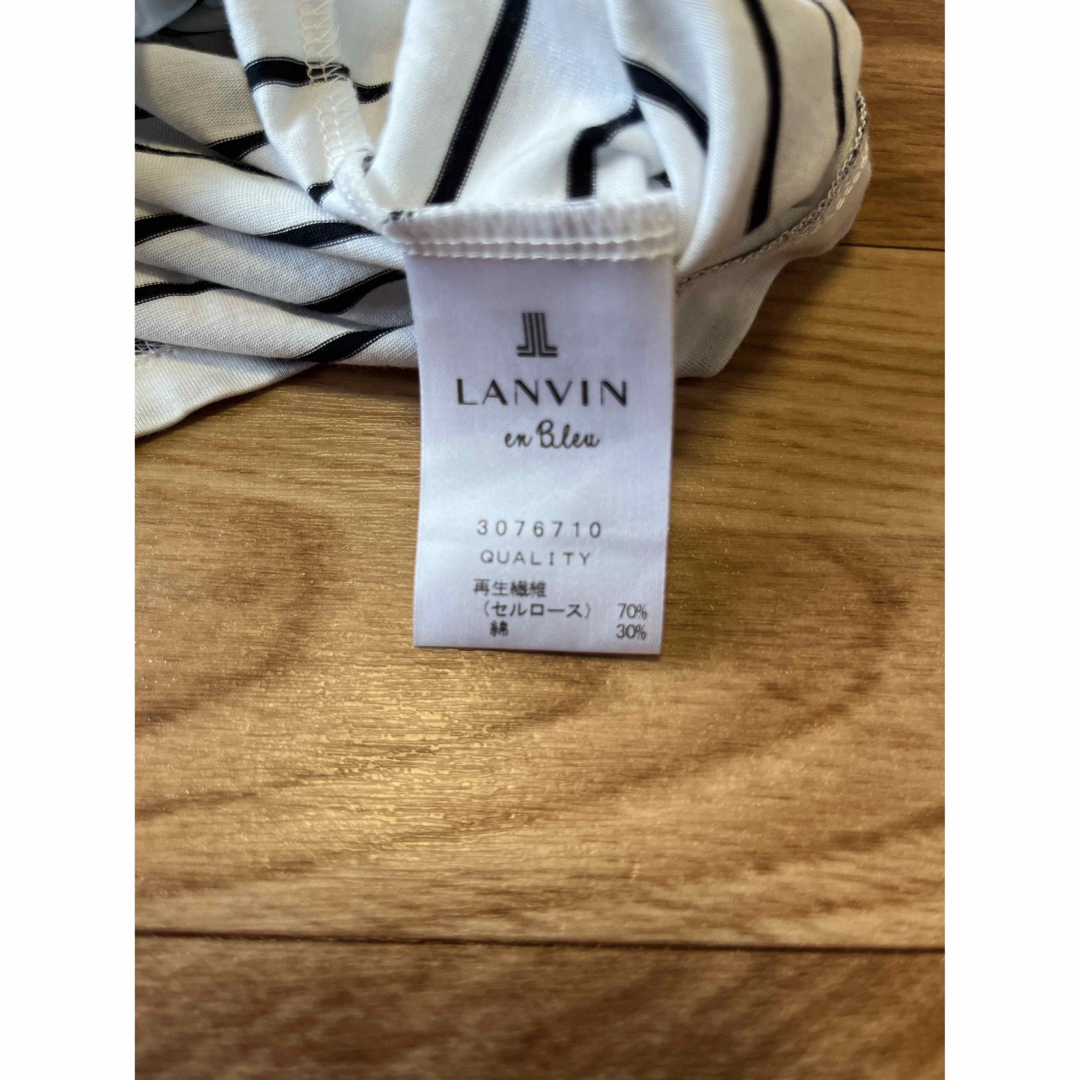 LANVIN en Bleu(ランバンオンブルー)の【LANVIN en bleu】ランバン オン ブルー 半袖Tシャツ ストライプ レディースのトップス(Tシャツ(半袖/袖なし))の商品写真