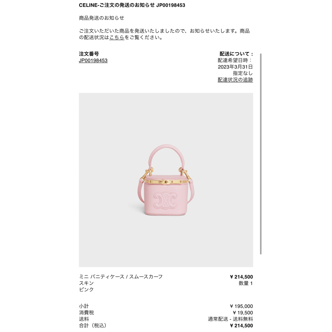 CELINE - 最終!CELINE ミニ バニティケース スムースカーフ CELINE - 最終!CELINE ミニ バニティケース スムースカーフ